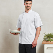 Studded front Short Sleeve Chef's Jacket
